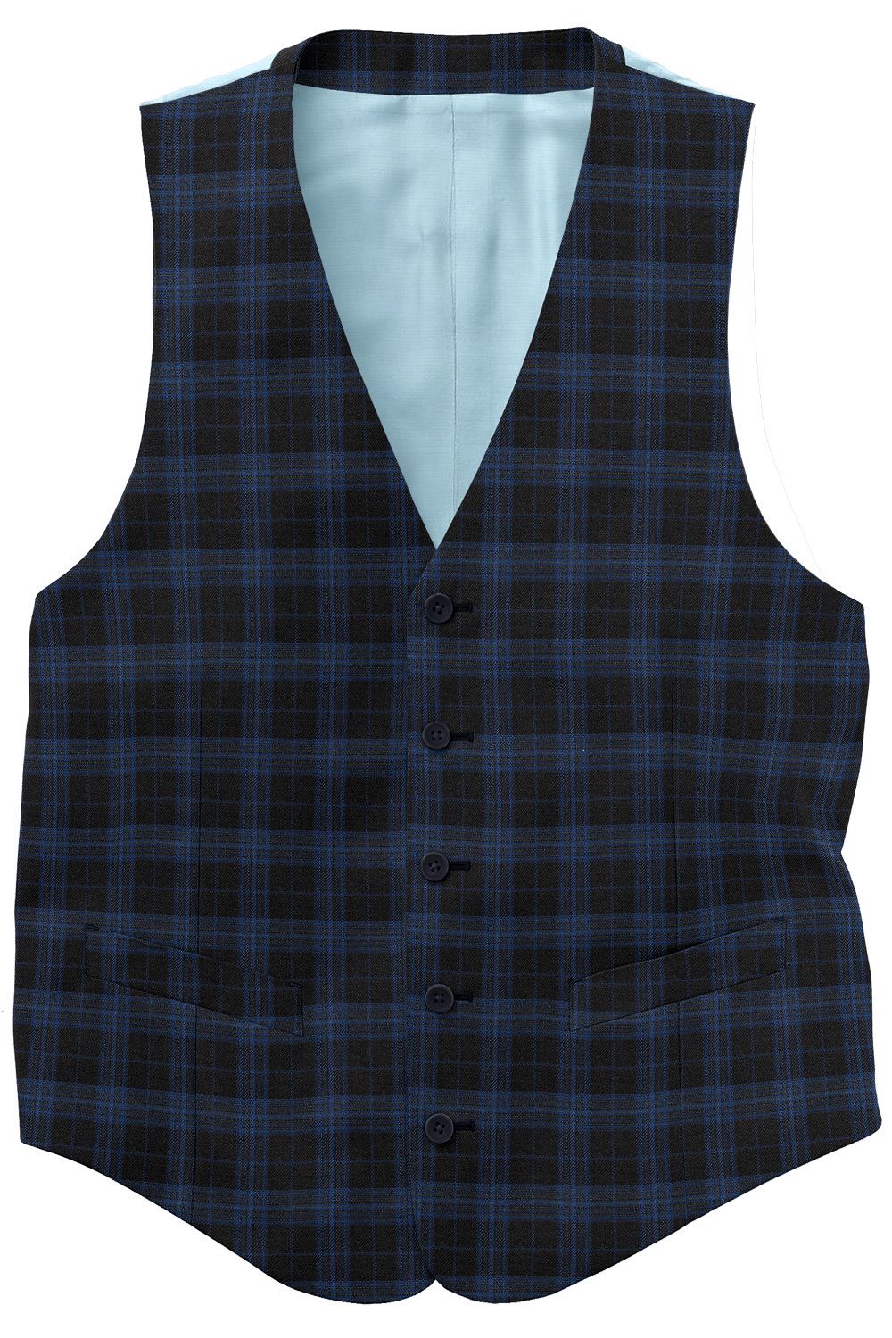 C6-3755184-CV C6-3755184 Black Royal Blue Plaid