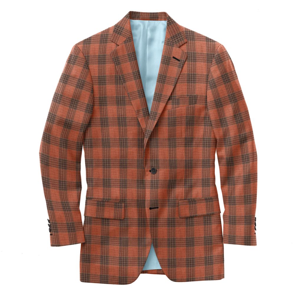 C6-3755225-CSC C6-3755225 Orange Brown Check