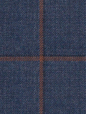 C6-3858335-SWATCH C6-3858335 Blue Rust Windowpane