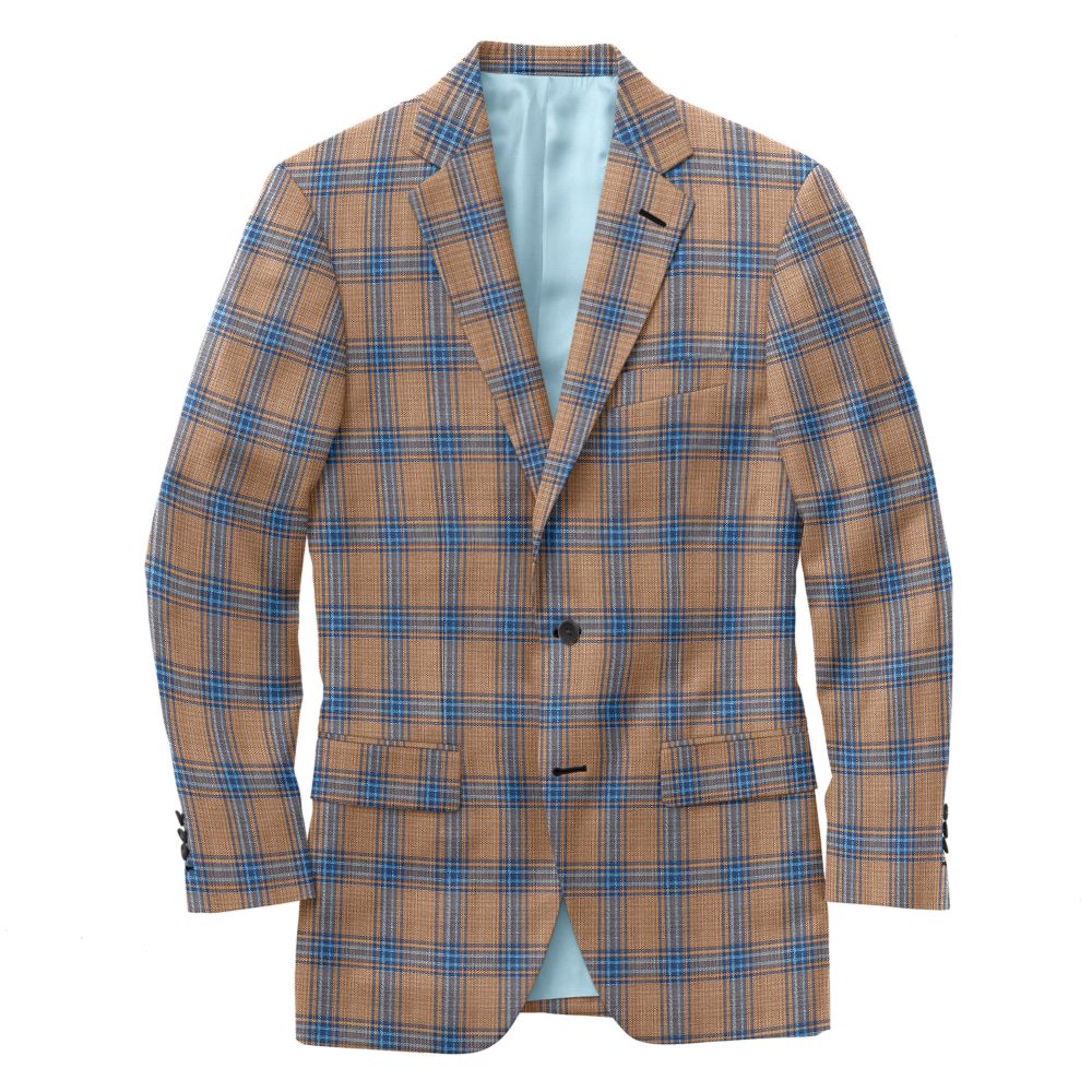 C6-3858382-CSC C6-3858382 Chestnut Brown Blue Plaid