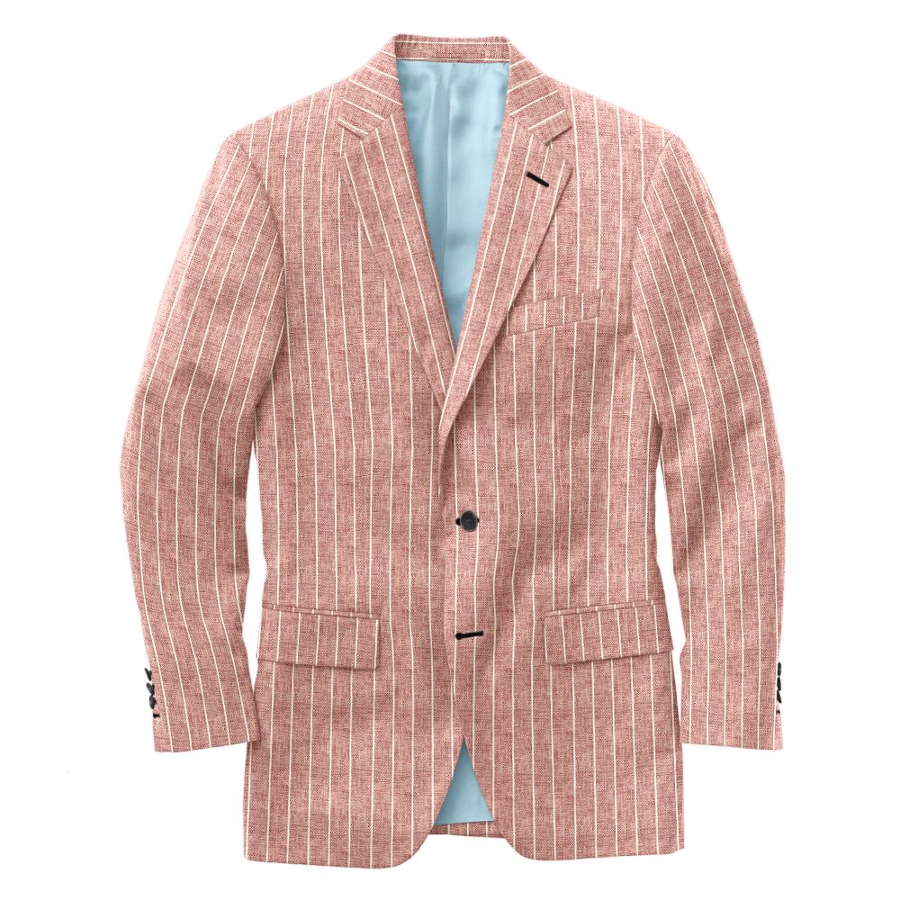 K4-3861637-CSC K4-3861637 Red Chalk Stripe Linen