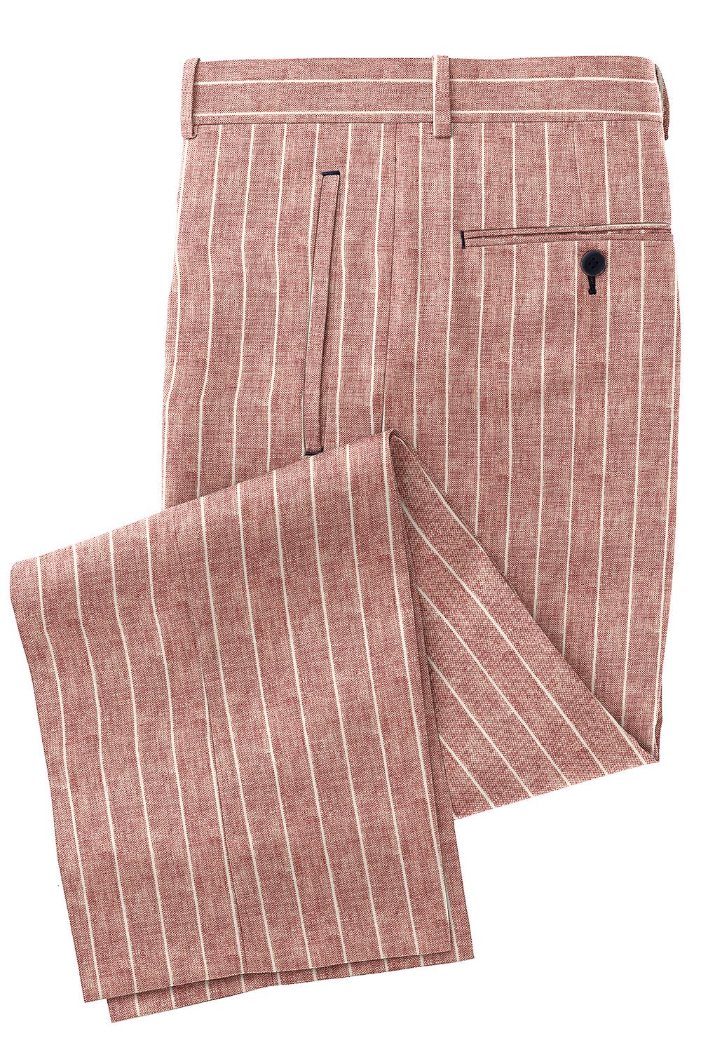 K4-3861637-CT K4-3861637 Red Chalk Stripe Linen