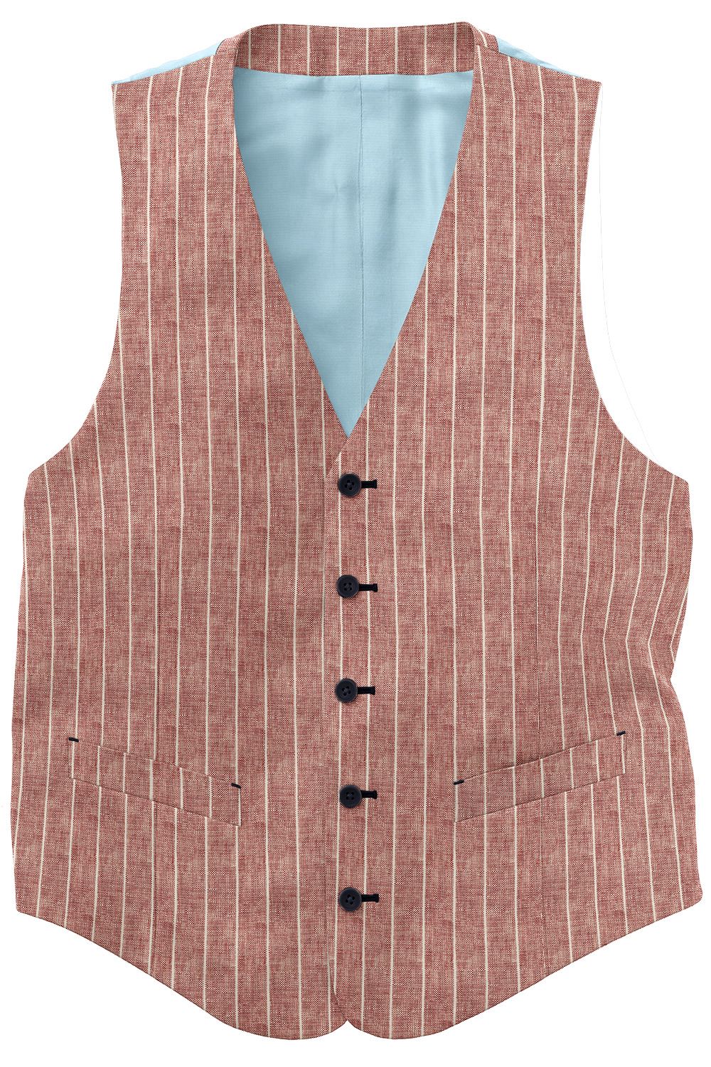 K4-3861637-CV K4-3861637 Red Chalk Stripe Linen