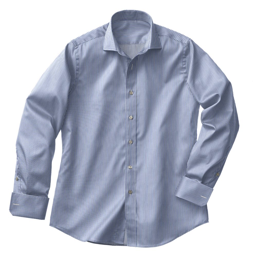 N3-3858241-CSHT N3-3858241 Blue Herringbone Stripe