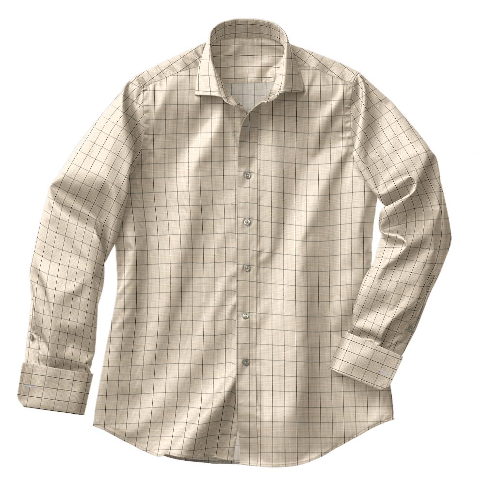 N6-3858605-CSHT N6-3858605 Tan Charcoal Check