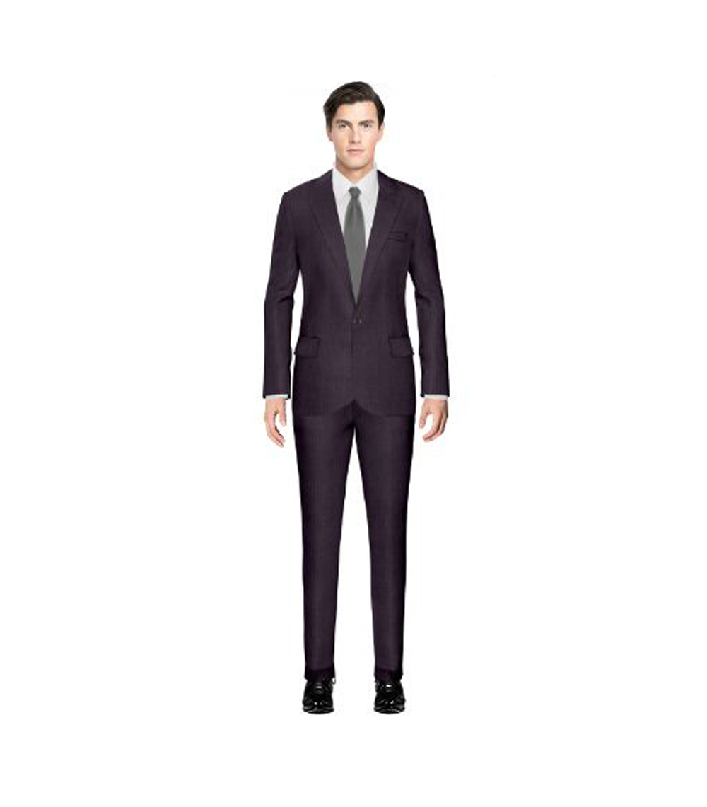 Plum Textured Custom-Suit