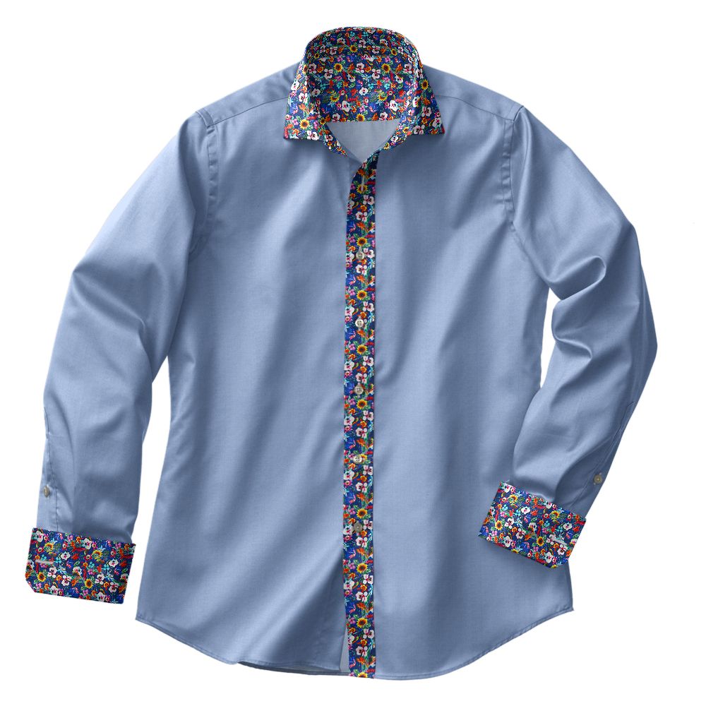 TR-3857879-CSHT TR-3857879 Royal Blue Floral